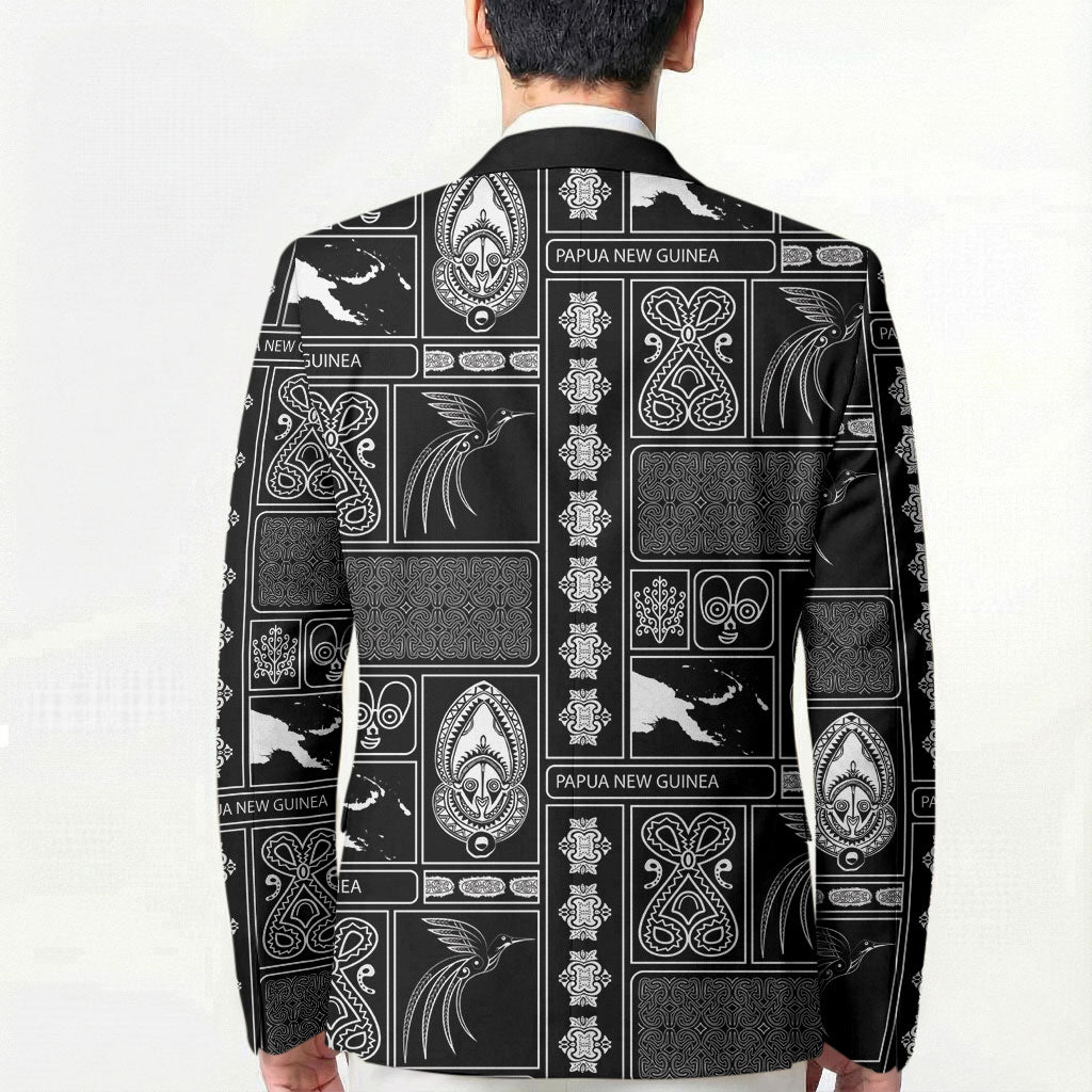 Papua New Guinea Heritage Motif Blazer Black Version LT05 - Polynesian Pride