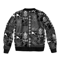 Papua New Guinea Heritage Motif Bomber Jacket Black Version LT05 - Polynesian Pride