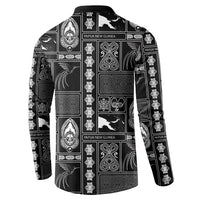 Papua New Guinea Heritage Motif Button Sweatshirt Black Version LT05 - Polynesian Pride