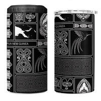 Papua New Guinea Heritage Motif 4 in 1 Can Cooler Tumbler Black Version LT05 One Size: 16 oz Black - Polynesian Pride