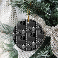 Papua New Guinea Heritage Motif Ceramic Ornament Black Version