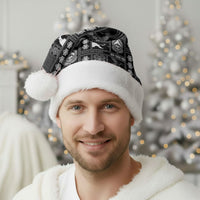 Papua New Guinea Heritage Motif Christmas Santa Hat Black Version LT05 - Polynesian Pride