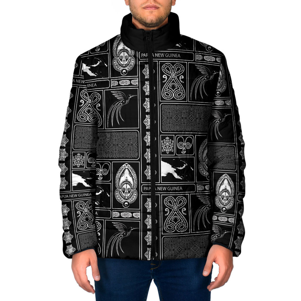 Papua New Guinea Heritage Motif Padded Jacket Black Version