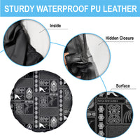 Papua New Guinea Heritage Motif Spare Tire Cover Black Version LT05 - Polynesian Pride