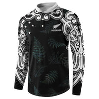 Custom New Zealand Fern Women Rugby Button Sweatshirt Maori Pattern LT05 - Polynesian Pride