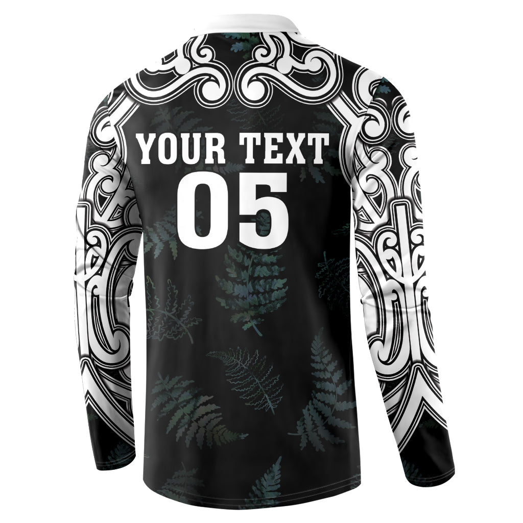 Custom New Zealand Fern Women Rugby Button Sweatshirt Maori Pattern LT05 - Polynesian Pride
