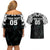 Custom New Zealand Fern Women Rugby Couples Matching Off Shoulder Short Dress and Hawaiian Shirt Maori Pattern