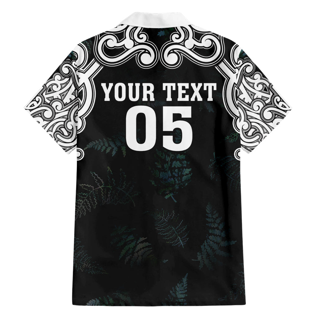 Custom New Zealand Fern Women Rugby Family Matching Short Sleeve Bodycon Dress and Hawaiian Shirt Maori Pattern