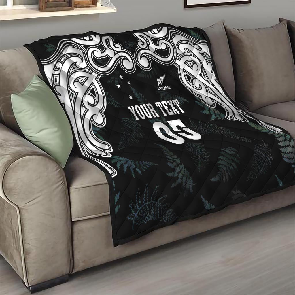 Custom New Zealand Fern Women Rugby Quilt Maori Pattern LT05 - Polynesian Pride