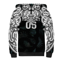 Custom New Zealand Fern Women Rugby Sherpa Hoodie Maori Pattern