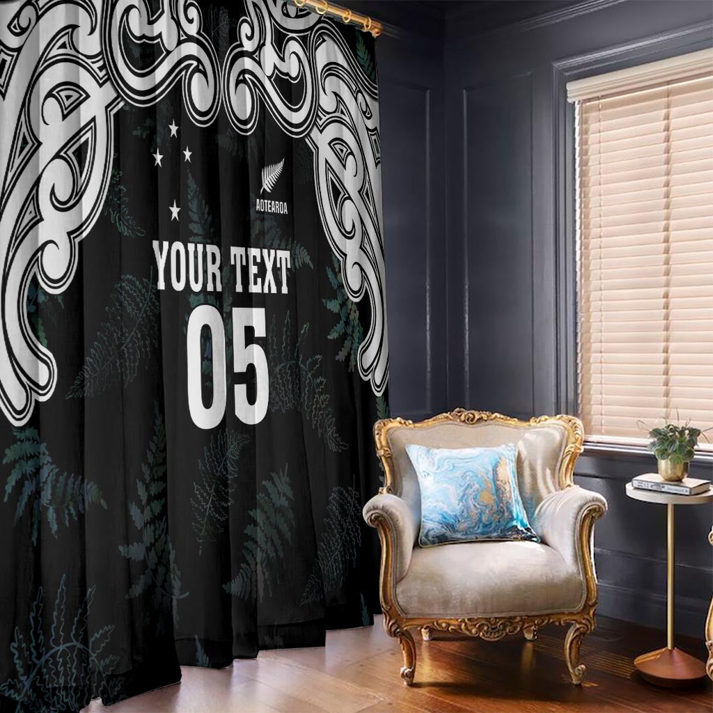 Custom New Zealand Fern Women Rugby Window Curtain Maori Pattern