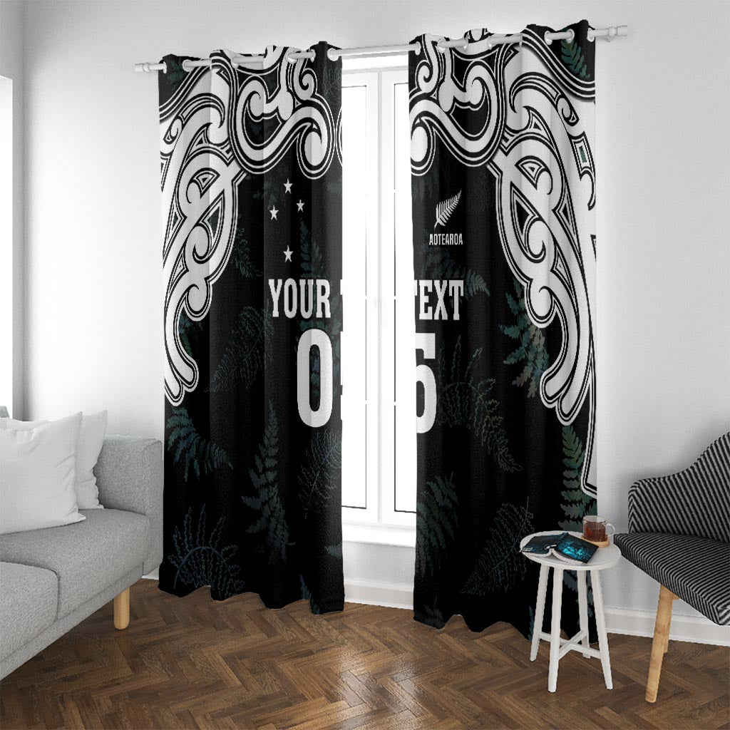 Custom New Zealand Fern Women Rugby Window Curtain Maori Pattern