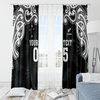 Custom New Zealand Fern Women Rugby Window Curtain Maori Pattern