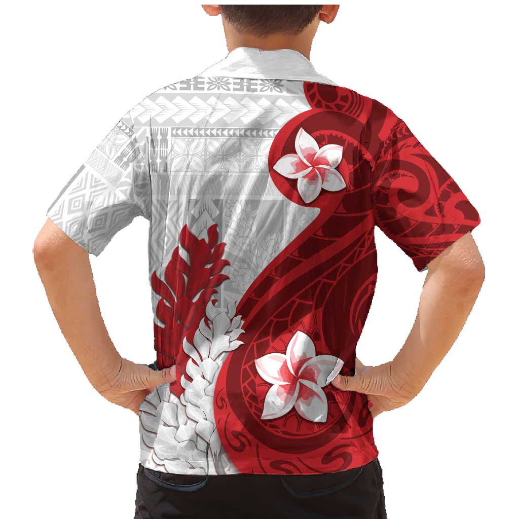 Samoa Teuila 2024 Family Matching Mermaid Dress and Hawaiian Shirt Samoan Siapo Pattern Red Version