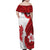 Samoa Teuila 2024 Family Matching Off Shoulder Maxi Dress and Hawaiian Shirt Samoan Siapo Pattern Red Version