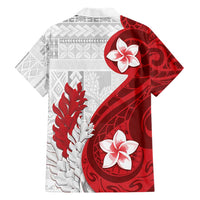 Samoa Teuila 2024 Family Matching Short Sleeve Bodycon Dress and Hawaiian Shirt Samoan Siapo Pattern Red Version