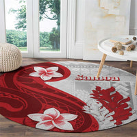 Samoa Teuila 2024 Round Carpet Samoan Siapo Pattern Red Version