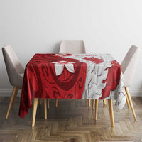 Samoa Teuila 2024 Tablecloth Samoan Siapo Pattern Red Version