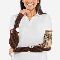 Samoa Teuila Arm Sleeves Samoan Siapo Pattern Brown Version - Polynesian Pride