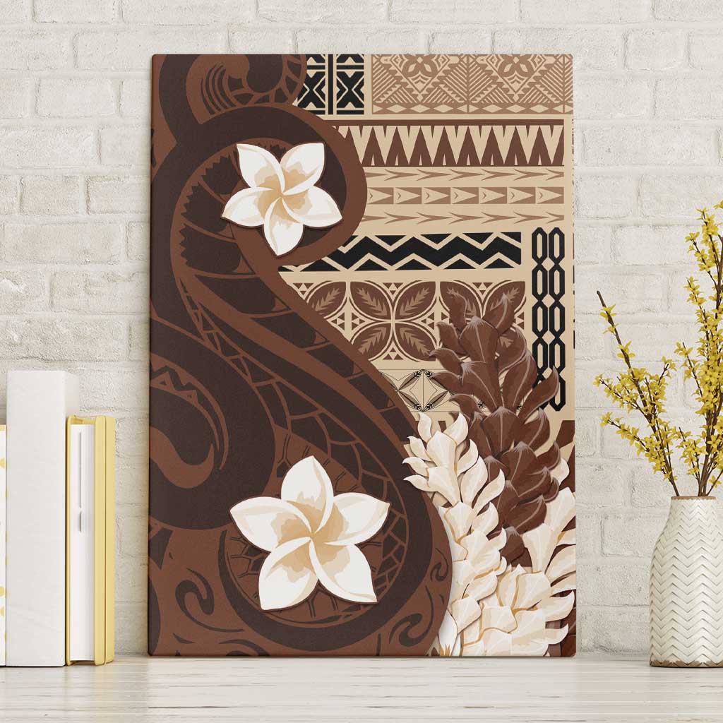 Samoa Teuila 2024 Canvas Wall Art Samoan Siapo Pattern Brown Version