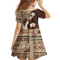 Samoa Teuila 2024 Family Matching Tank Maxi Dress and Hawaiian Shirt Samoan Siapo Pattern Brown Version
