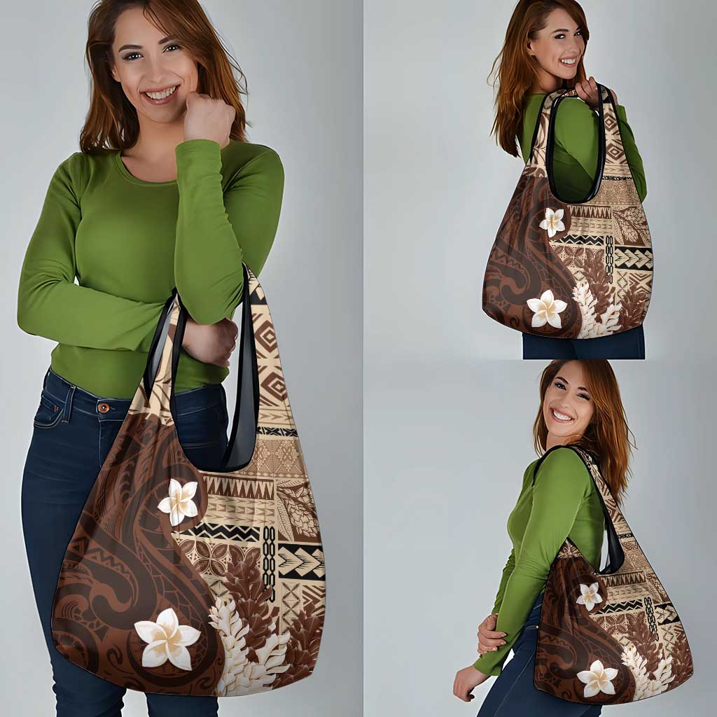 Samoa Teuila 2024 Grocery Bag Samoan Siapo Pattern Brown Version