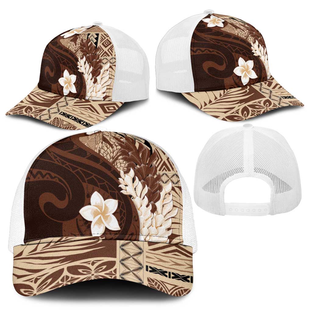 Samoa Teuila 2025 Mesh Trucker Cap Samoan Siapo Pattern Brown Version - Polynesian Pride