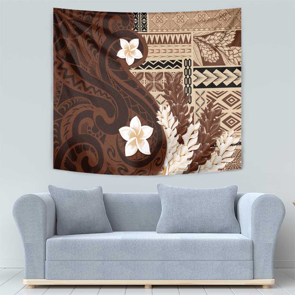 Samoa Teuila 2024 Tapestry Samoan Siapo Pattern Brown Version