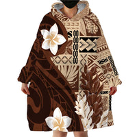 Samoa Teuila 2024 Wearable Blanket Hoodie Samoan Siapo Pattern Brown Version