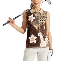 Samoa Teuila 2024 Women Sleeveless Polo Shirt Samoan Siapo Pattern Brown Version