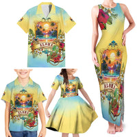 Aloha Hawaii Turtle Family Matching Tank Maxi Dress and Hawaiian Shirt Retro Style - Polynesian Pride