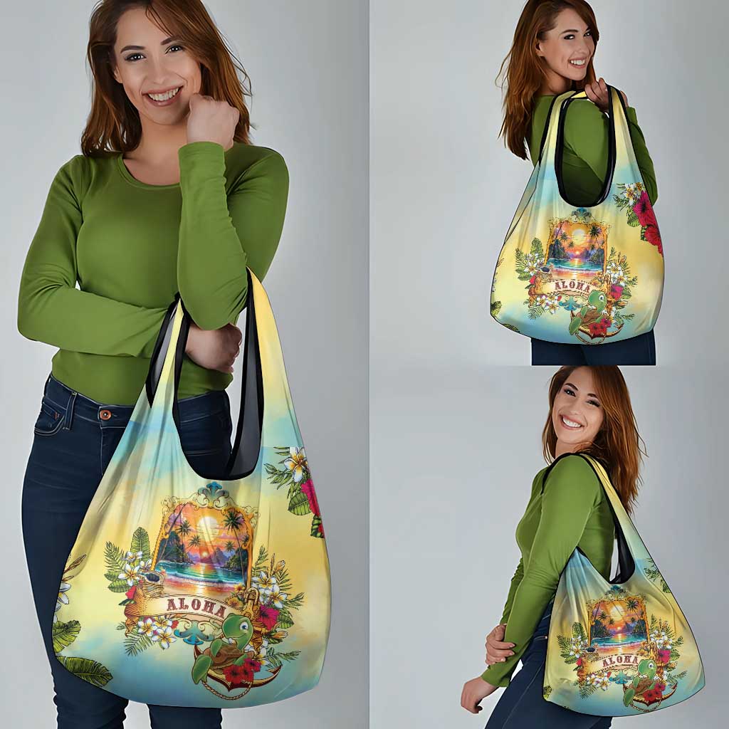 Aloha Hawaii Turtle Grocery Bag Retro Style - Polynesian Pride