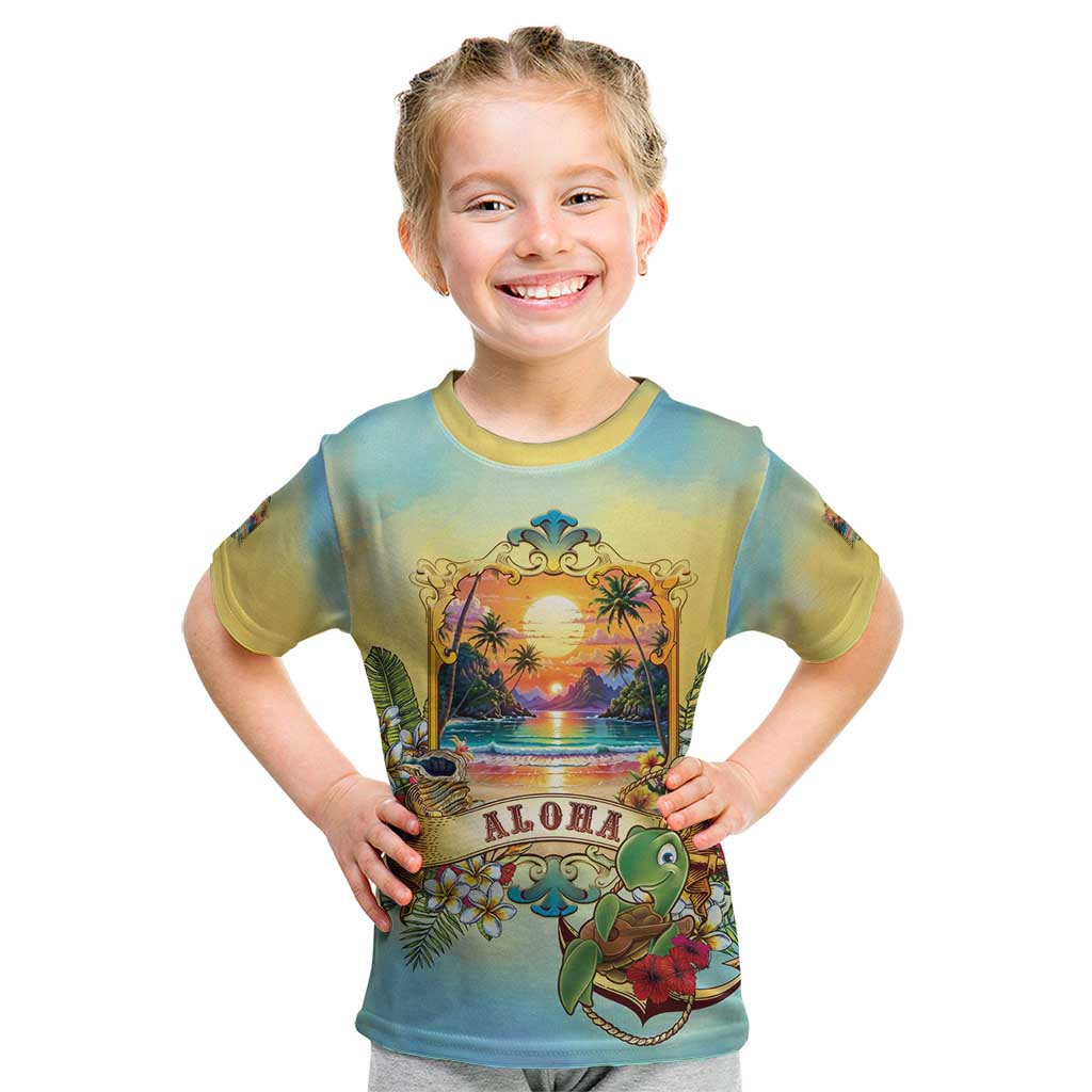 Aloha Hawaii Turtle Kid T Shirt Retro Style - Polynesian Pride