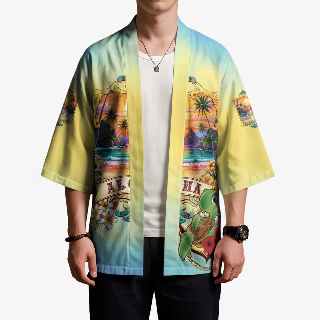 Aloha Hawaii Turtle Kimono Retro Style - Polynesian Pride