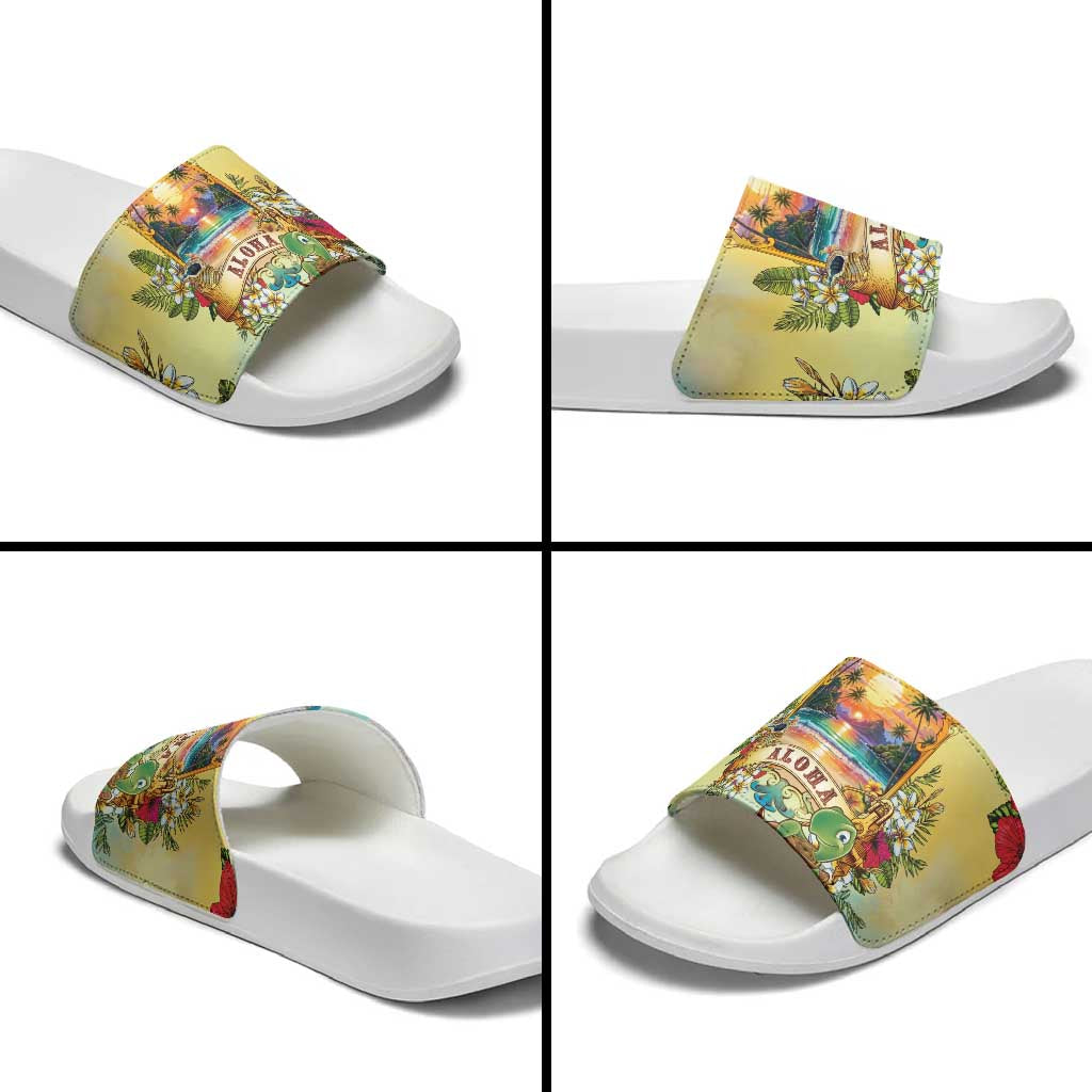 Aloha Hawaii Turtle Slide Sandals Retro Style LT05 - Polynesian Pride