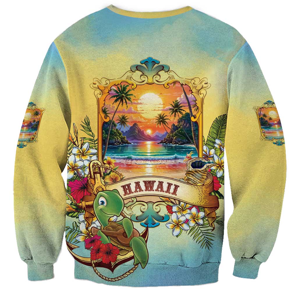 Aloha Hawaii Turtle Sweatshirt Retro Style - Polynesian Pride