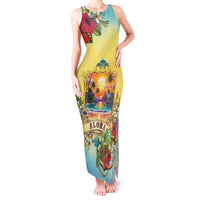 Aloha Hawaii Turtle Tank Maxi Dress Retro Style LT05 Women Beige - Polynesian Pride