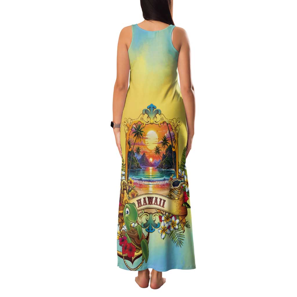 Aloha Hawaii Turtle Tank Maxi Dress Retro Style LT05 - Polynesian Pride