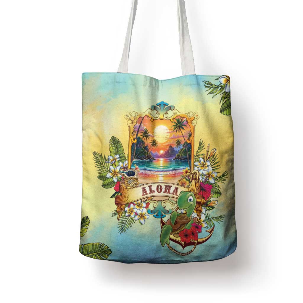 Aloha Hawaii Turtle Tote Bag Retro Style - Polynesian Pride