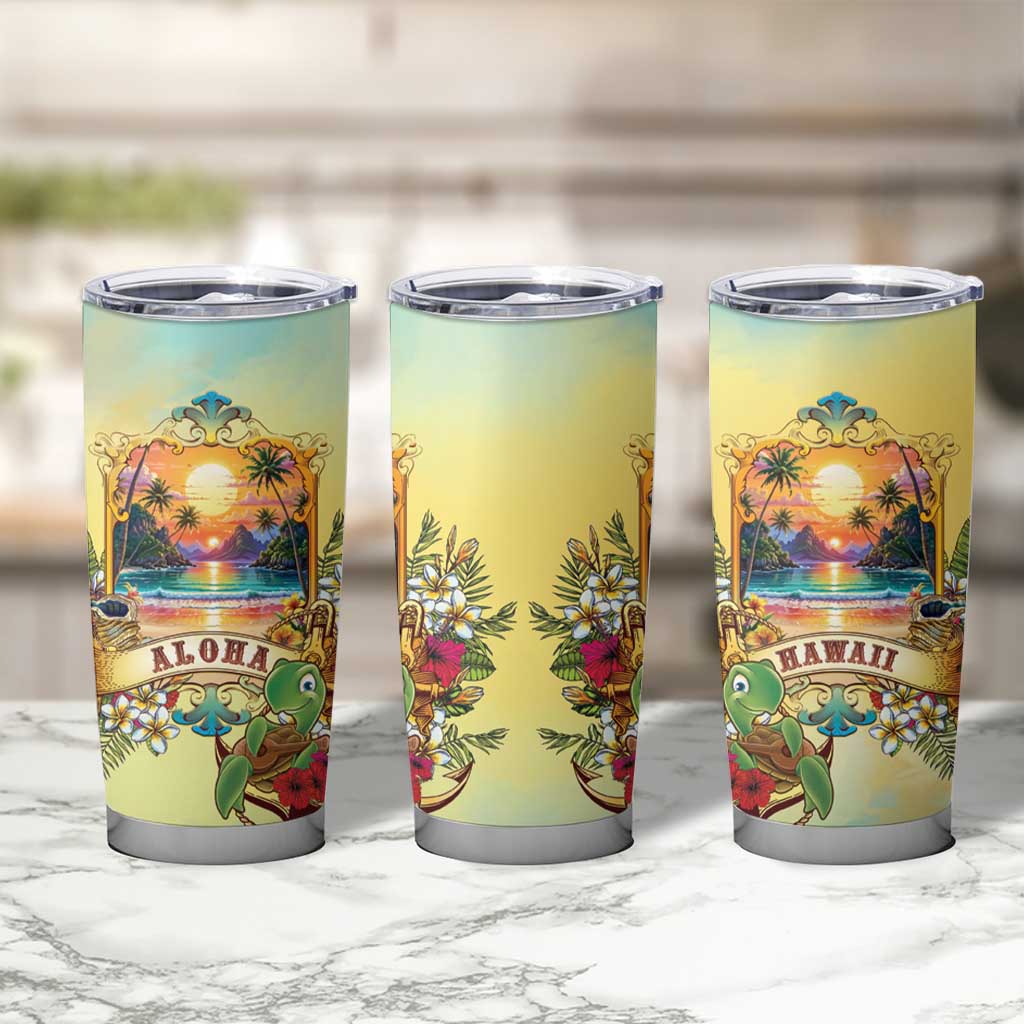 Aloha Hawaii Turtle Tumbler Cup Retro Style - Polynesian Pride