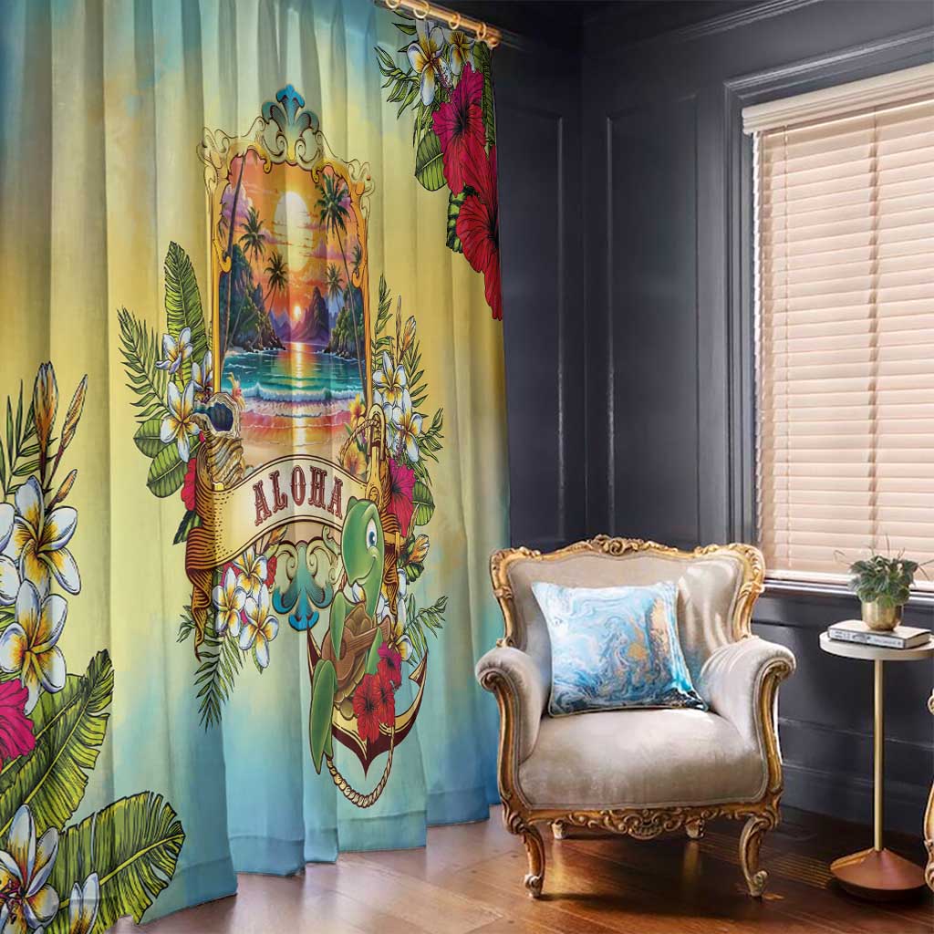 Aloha Hawaii Turtle Window Curtain Retro Style LT05 - Polynesian Pride