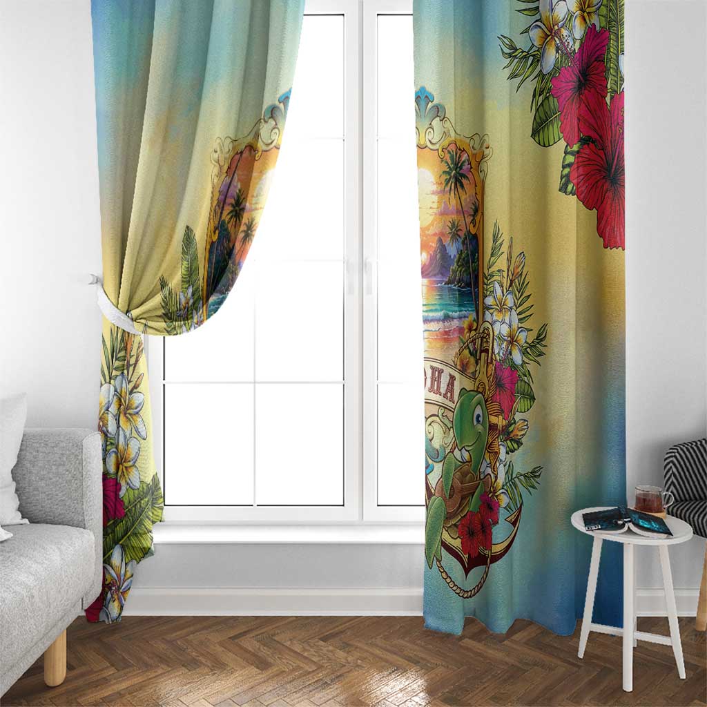 Aloha Hawaii Turtle Window Curtain Retro Style LT05 - Polynesian Pride