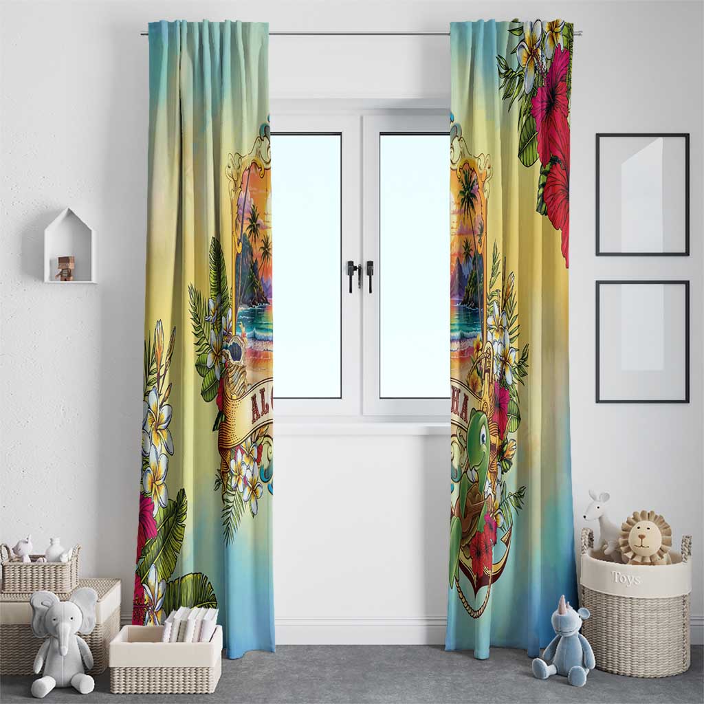 Aloha Hawaii Turtle Window Curtain Retro Style LT05 - Polynesian Pride