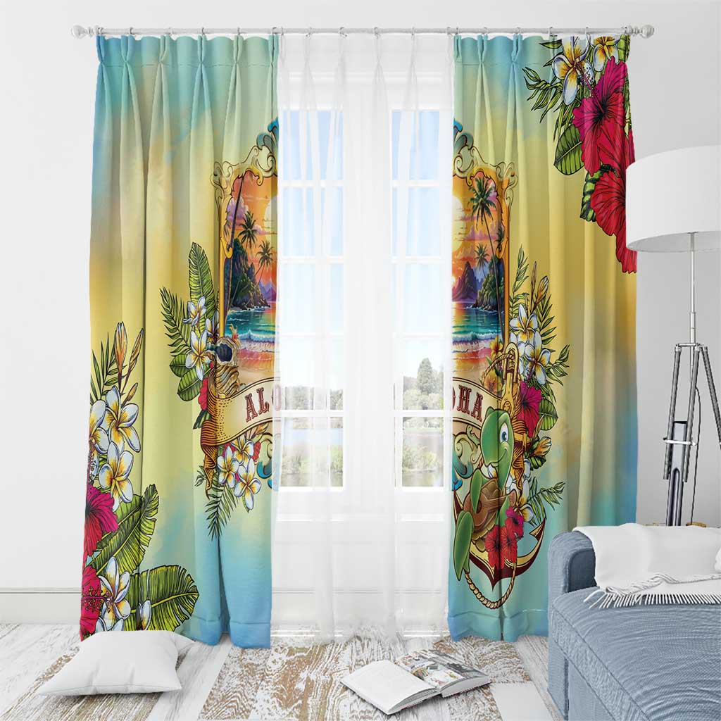 Aloha Hawaii Turtle Window Curtain Retro Style LT05 - Polynesian Pride