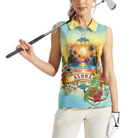 Aloha Hawaii Turtle Women Sleeveless Polo Shirt Retro Style - Polynesian Pride