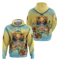 Aloha Hawaii Turtle Zip Hoodie Retro Style - Polynesian Pride