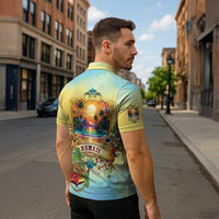 Aloha Hawaii Turtle Zipper Polo Shirt Retro Style - Polynesian Pride