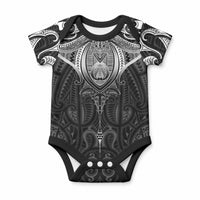 New Zealand Aotearoa Baby Onesie Maori Manta Ray Moko Black