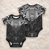New Zealand Aotearoa Baby Onesie Maori Manta Ray Moko Black