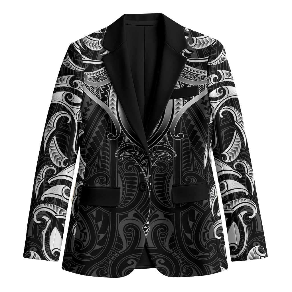 New Zealand Aotearoa Blazer Maori Manta Ray Moko Black - Polynesian Pride